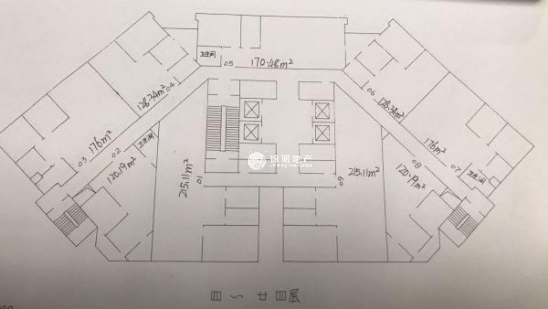 西藏北路申航大厦215平米写字楼出租