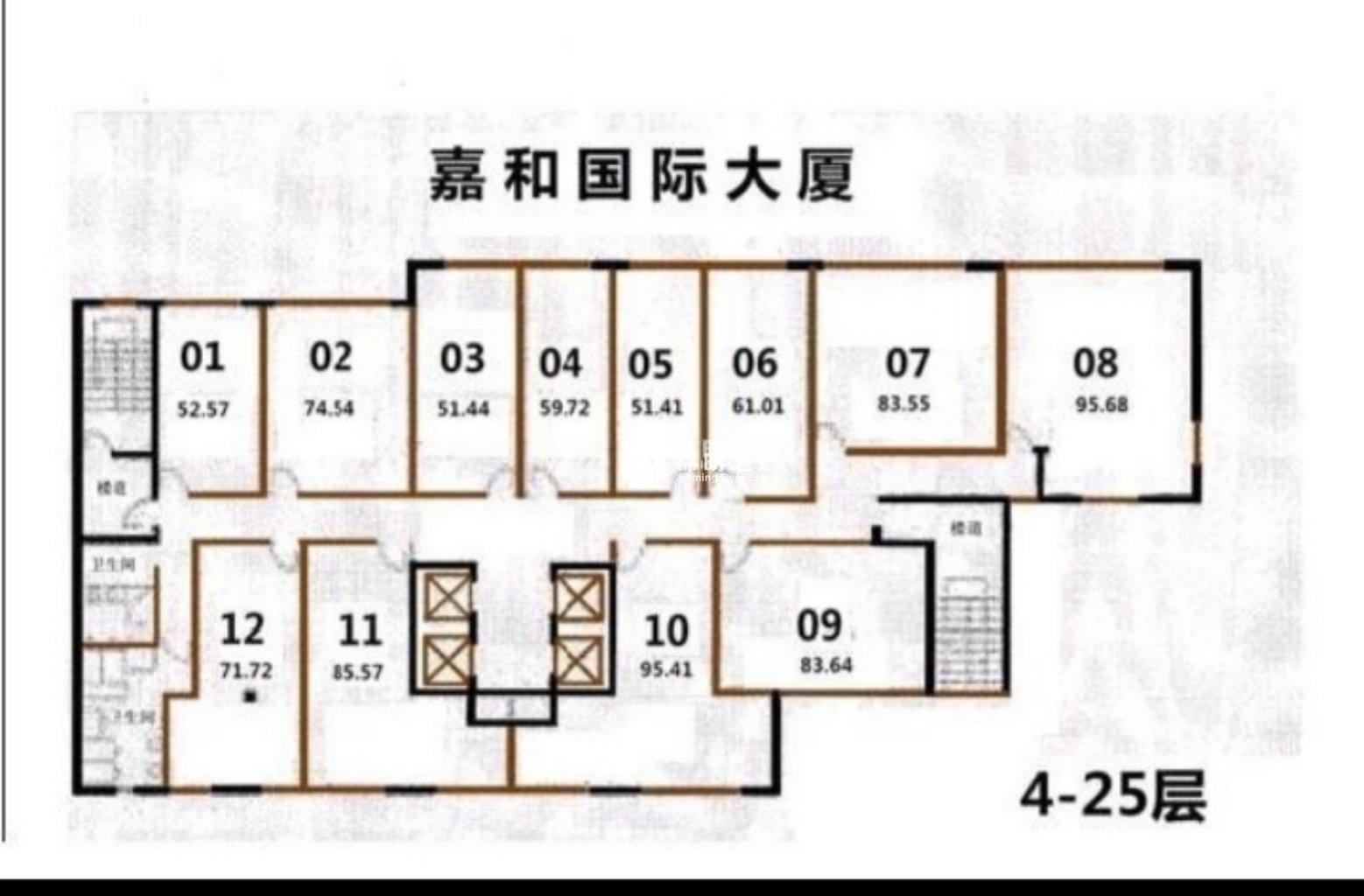 鲁迅公园嘉和国际大厦161平米写字楼出租