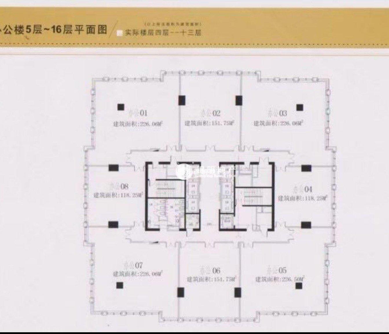 临平路骏丰国际财富广场152平米写字楼出租