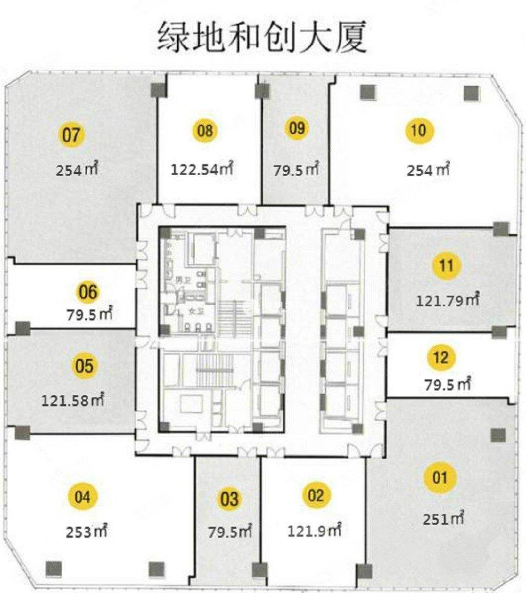 曹杨绿地和创大厦250平米写字楼出租