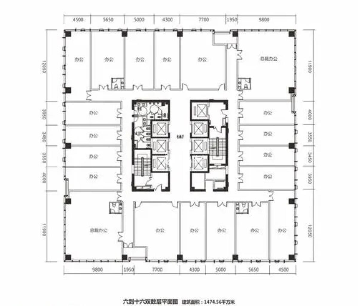 龙华上海绿地中心一期132平米写字楼出租