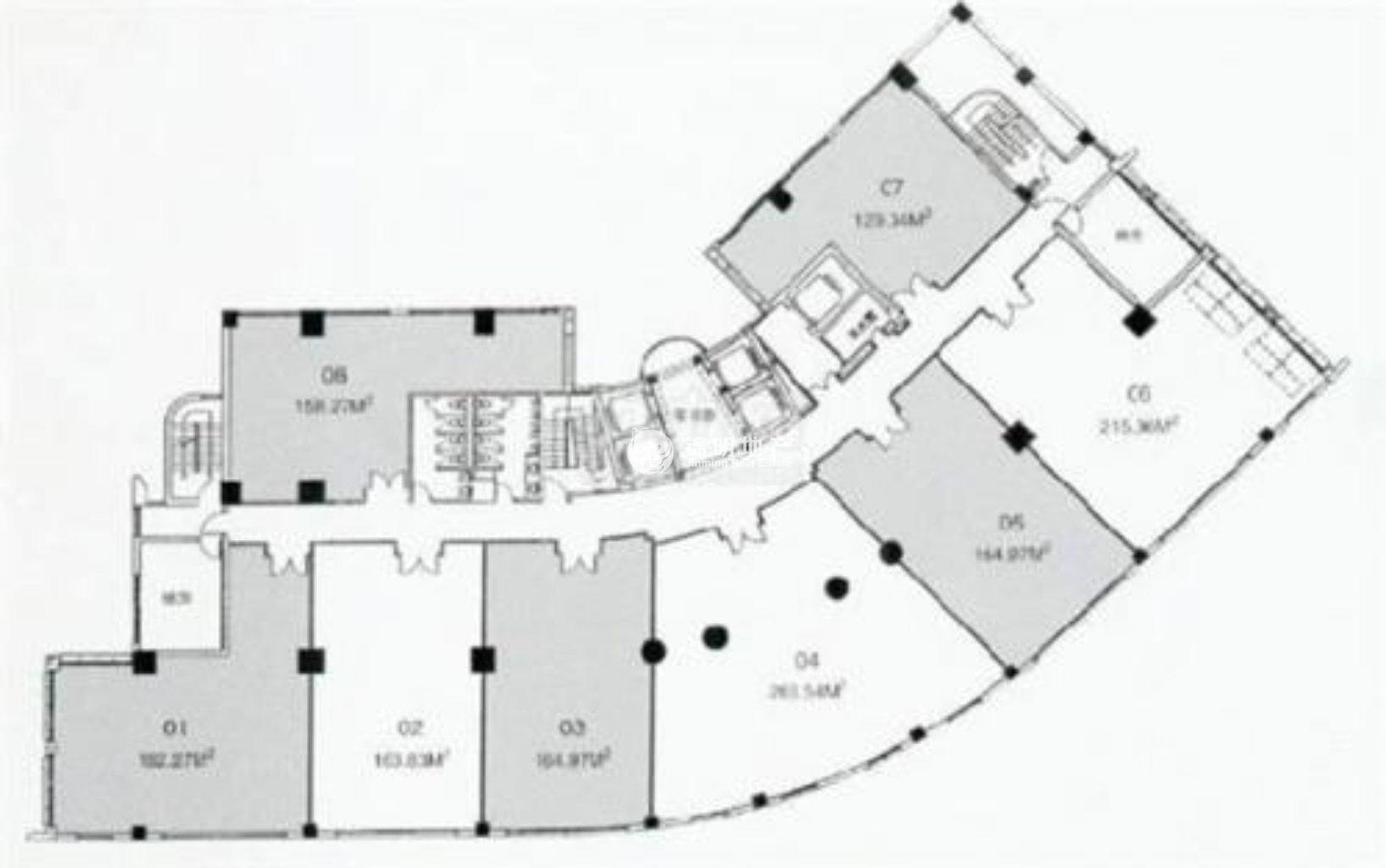 徐家汇坤阳国际商务广场158平米写字楼出租