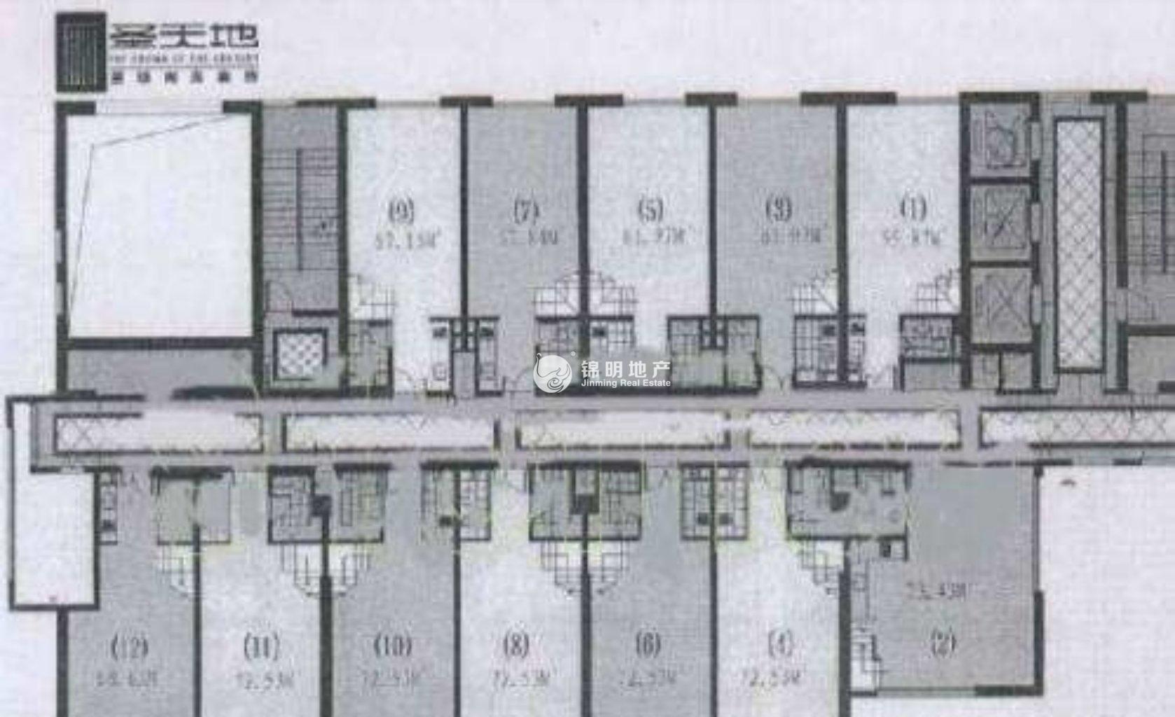 长寿路圣天地商务楼72平米写字楼出租