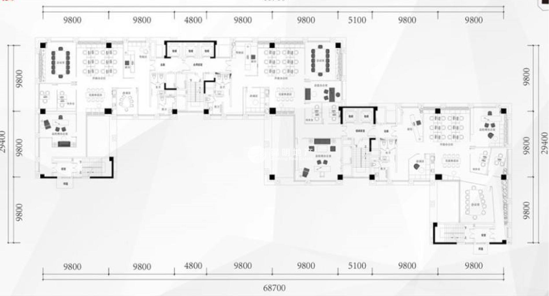 五角场绿地汇创国际广场116平米写字楼出租