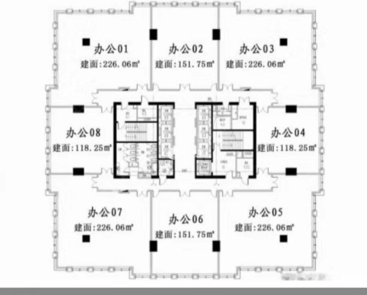 临平路骏丰国际财富广场228平米写字楼出租