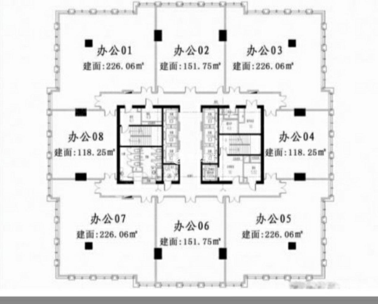 临平路骏丰国际财富广场227平米写字楼出租