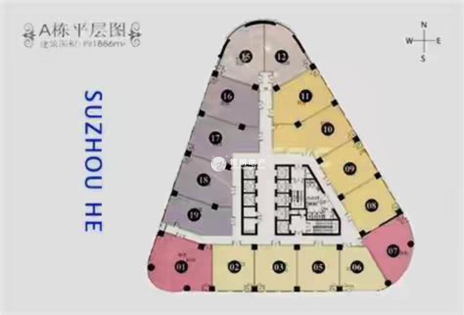 不夜城苏河1号124平米写字楼出租