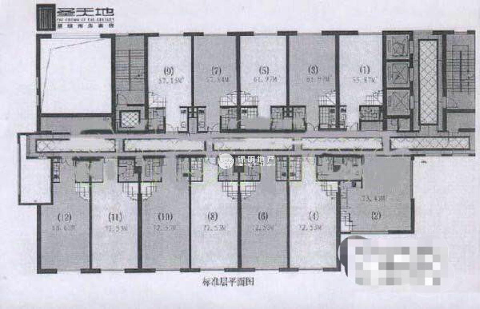 长寿路圣天地商务楼63平米写字楼出租