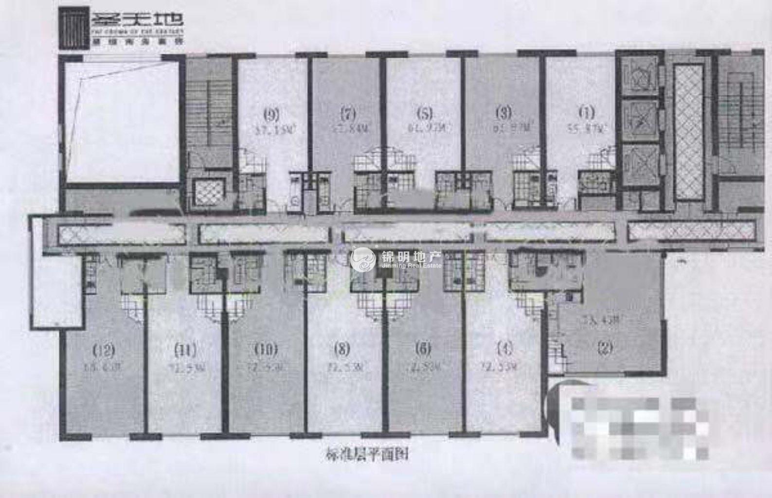 长寿路圣天地商务楼72平米写字楼出租
