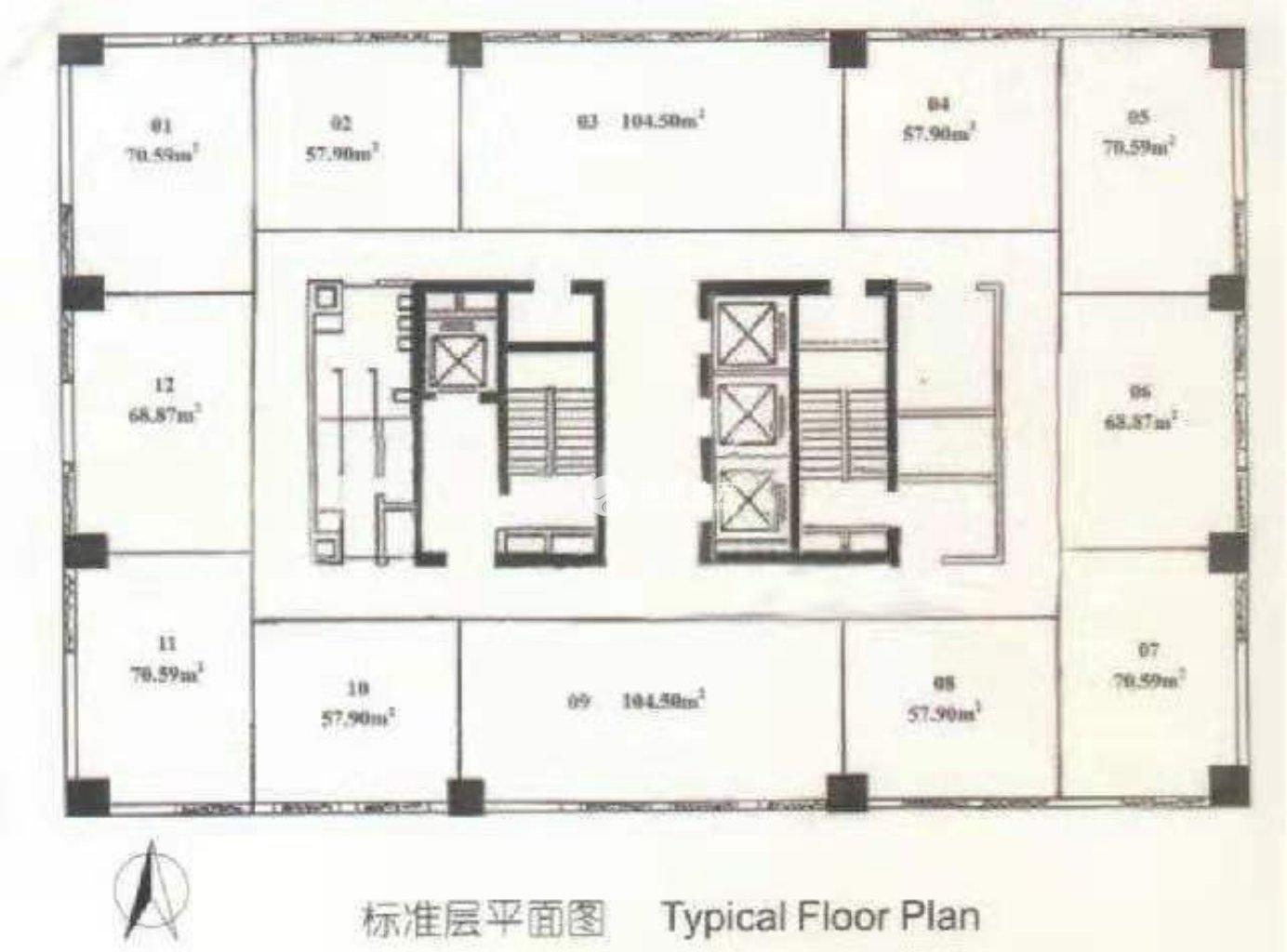 南京东路亚洲大厦59平米写字楼出租