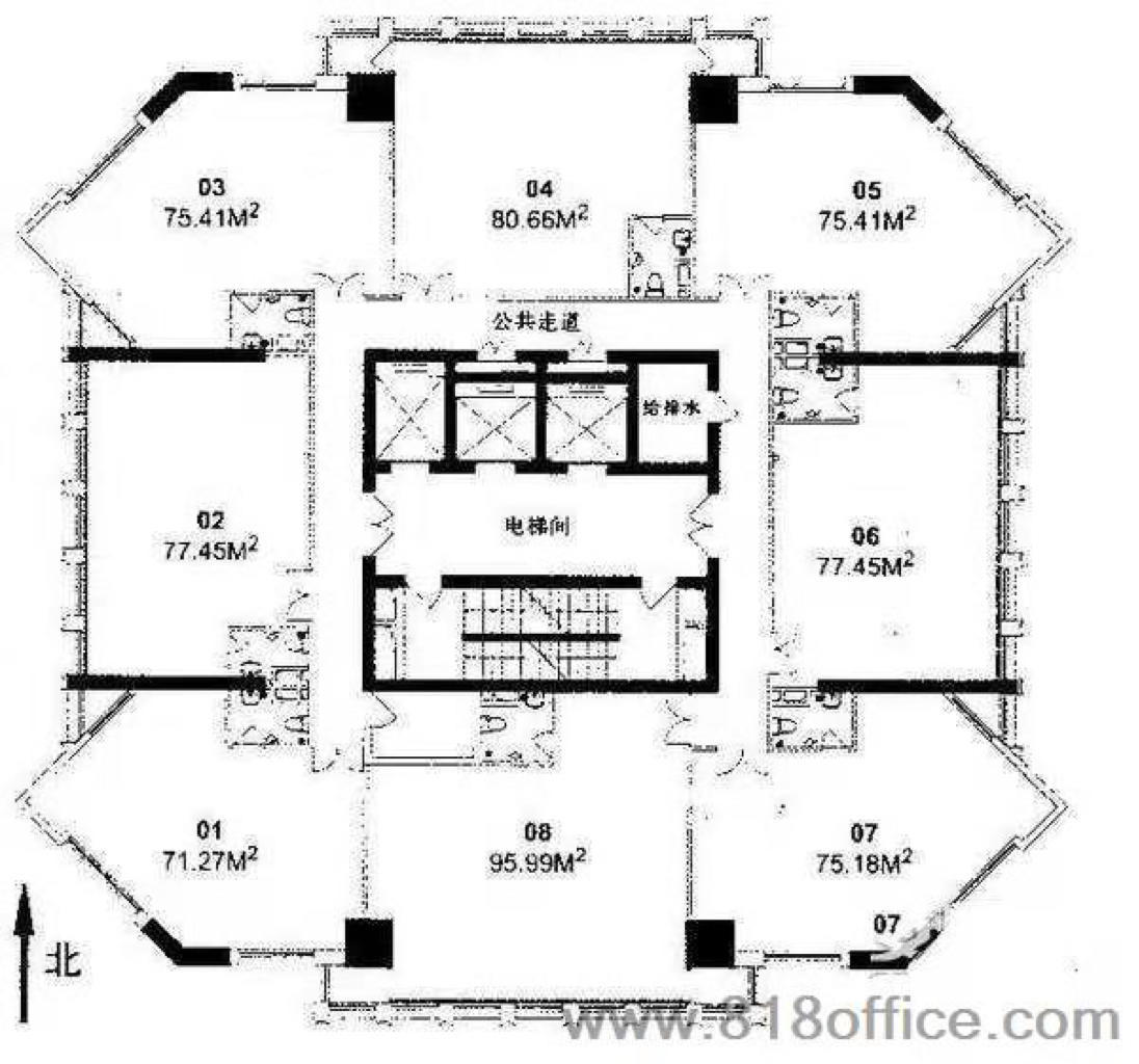 南京西路博鸿大厦72平米写字楼出租