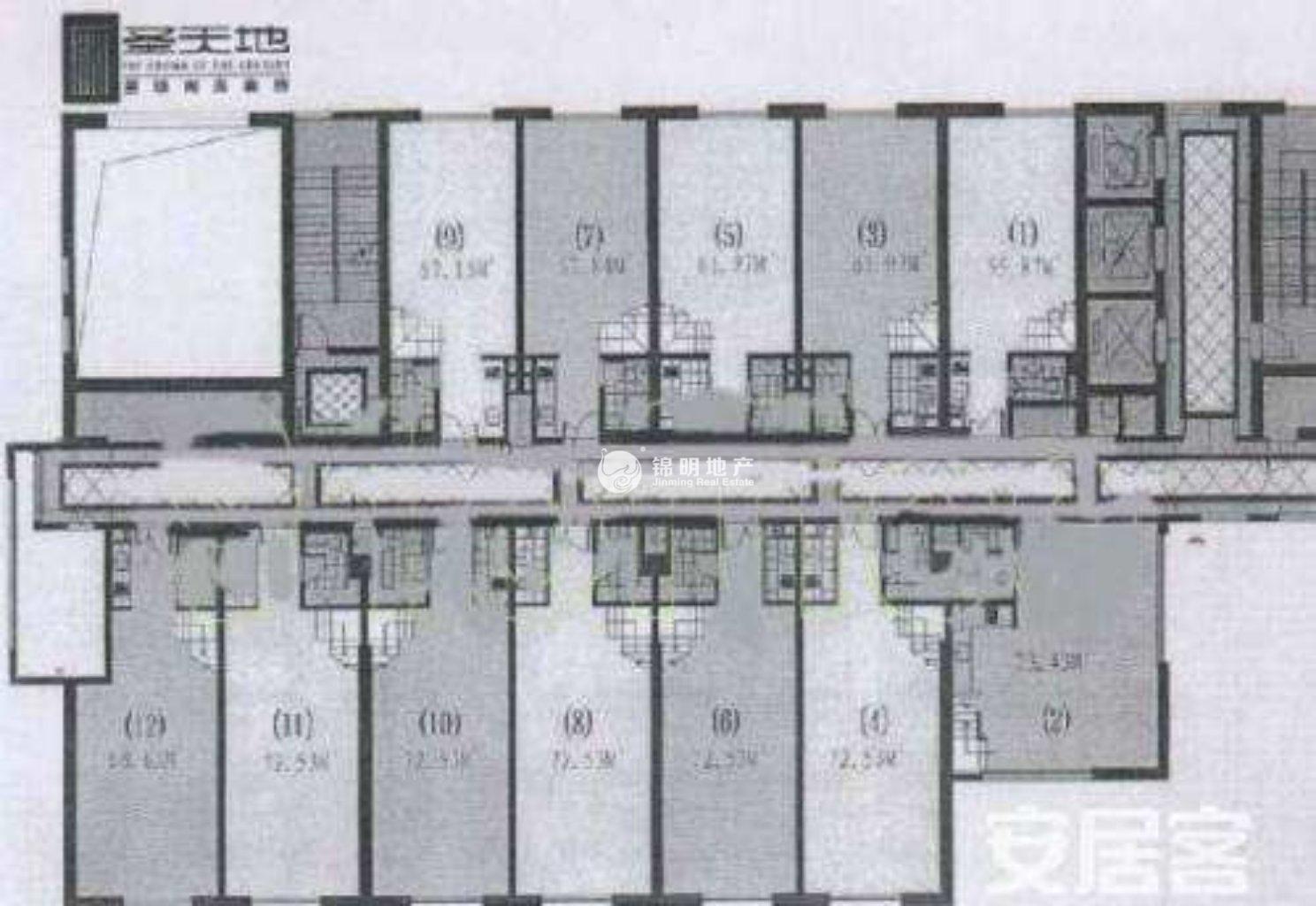 长寿路圣天地商务楼74平米写字楼出租