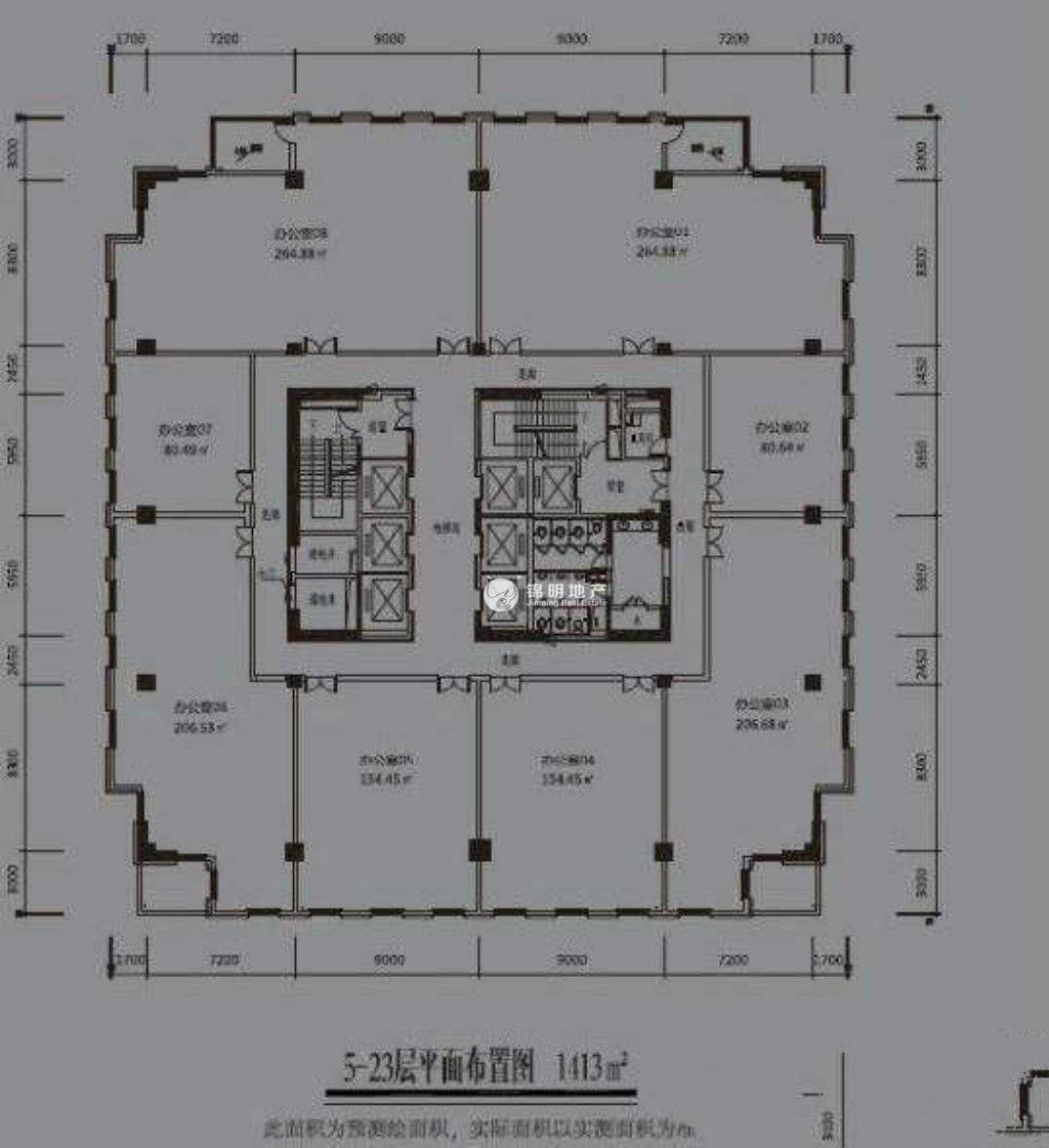 长寿路世纪商务大厦86平米写字楼出租