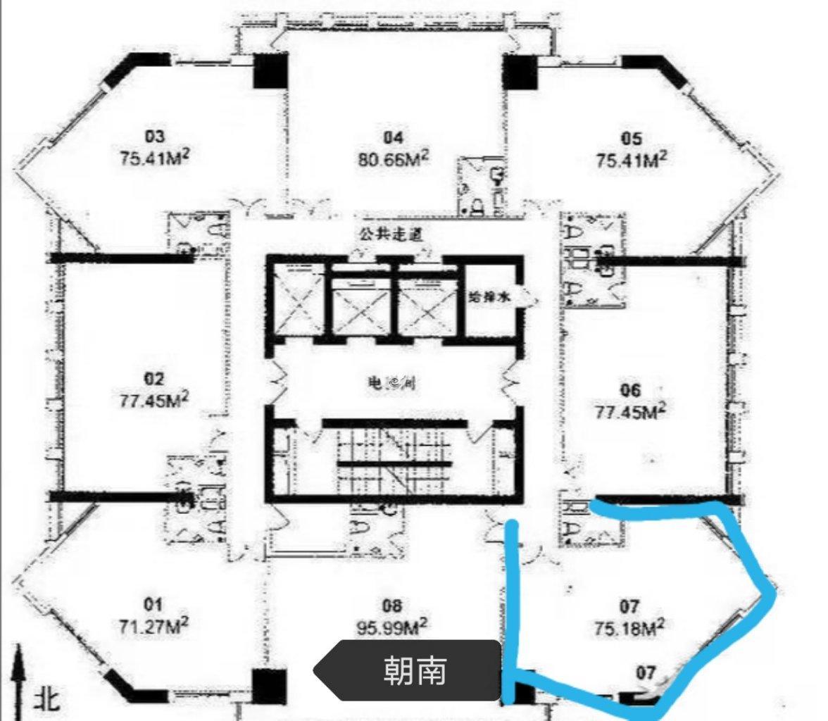 南京西路博鸿大厦75平米写字楼出租