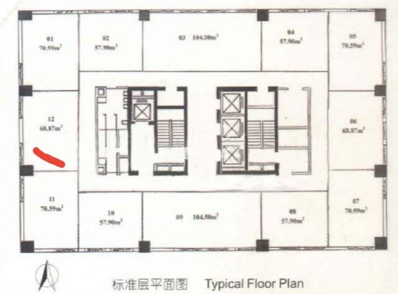 南京东路亚洲大厦65平米写字楼出租