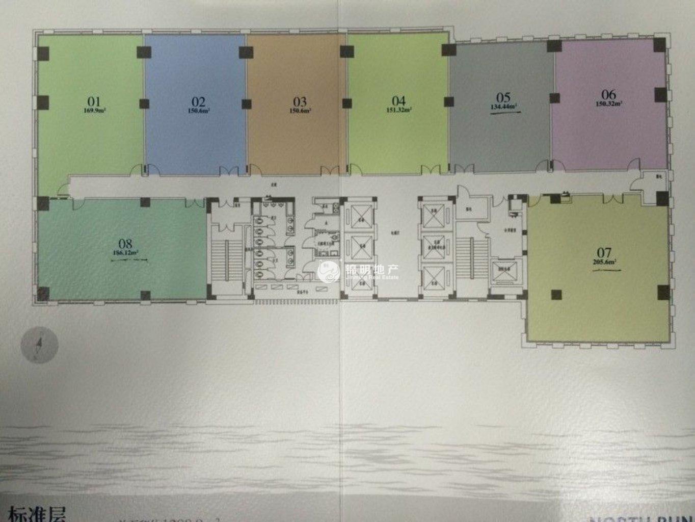 北外滩绿地北外滩中心135平米写字楼出租