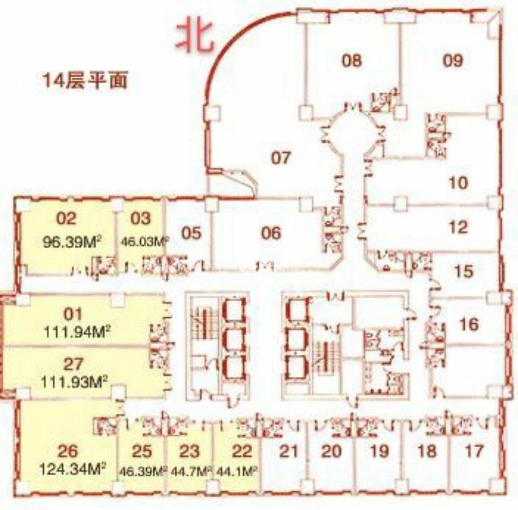 长寿路财富时代大厦67平米写字楼出租