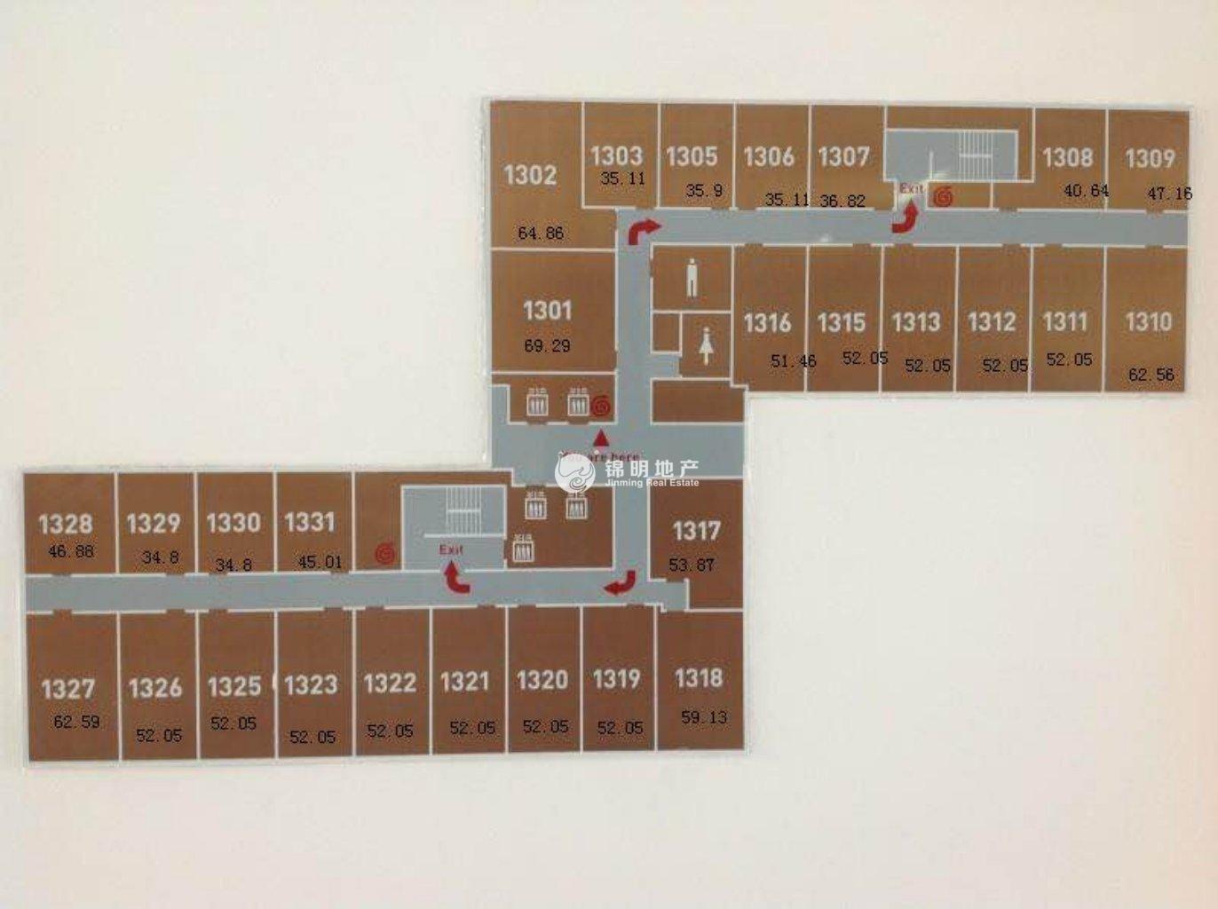 四川北路海泰时代大厦80平米写字楼出租