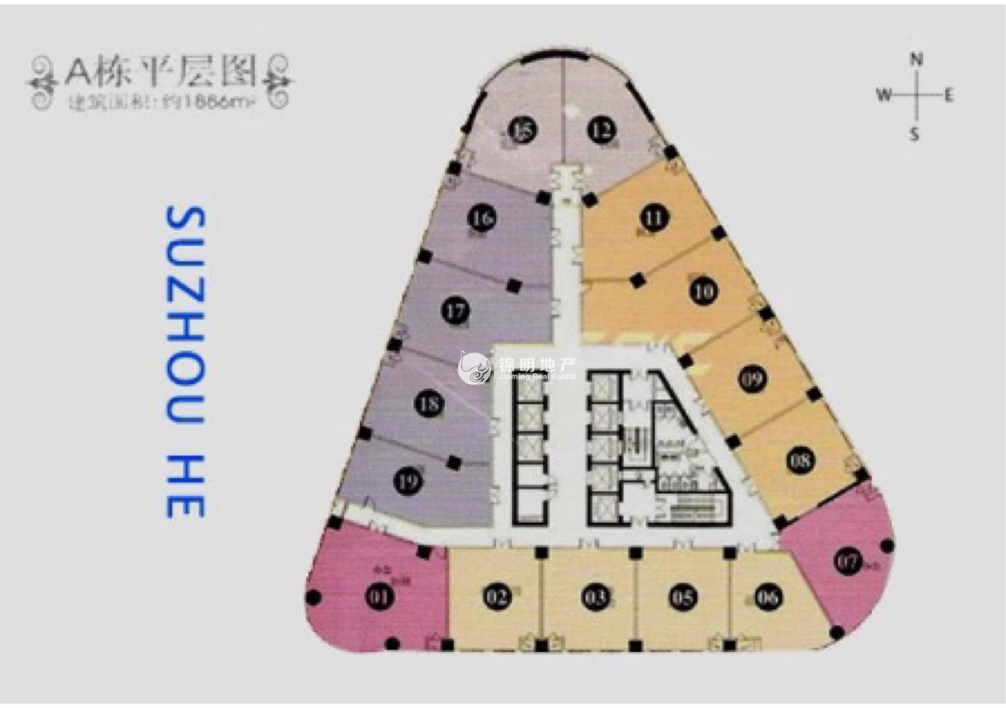 不夜城苏河1号125平米写字楼出租