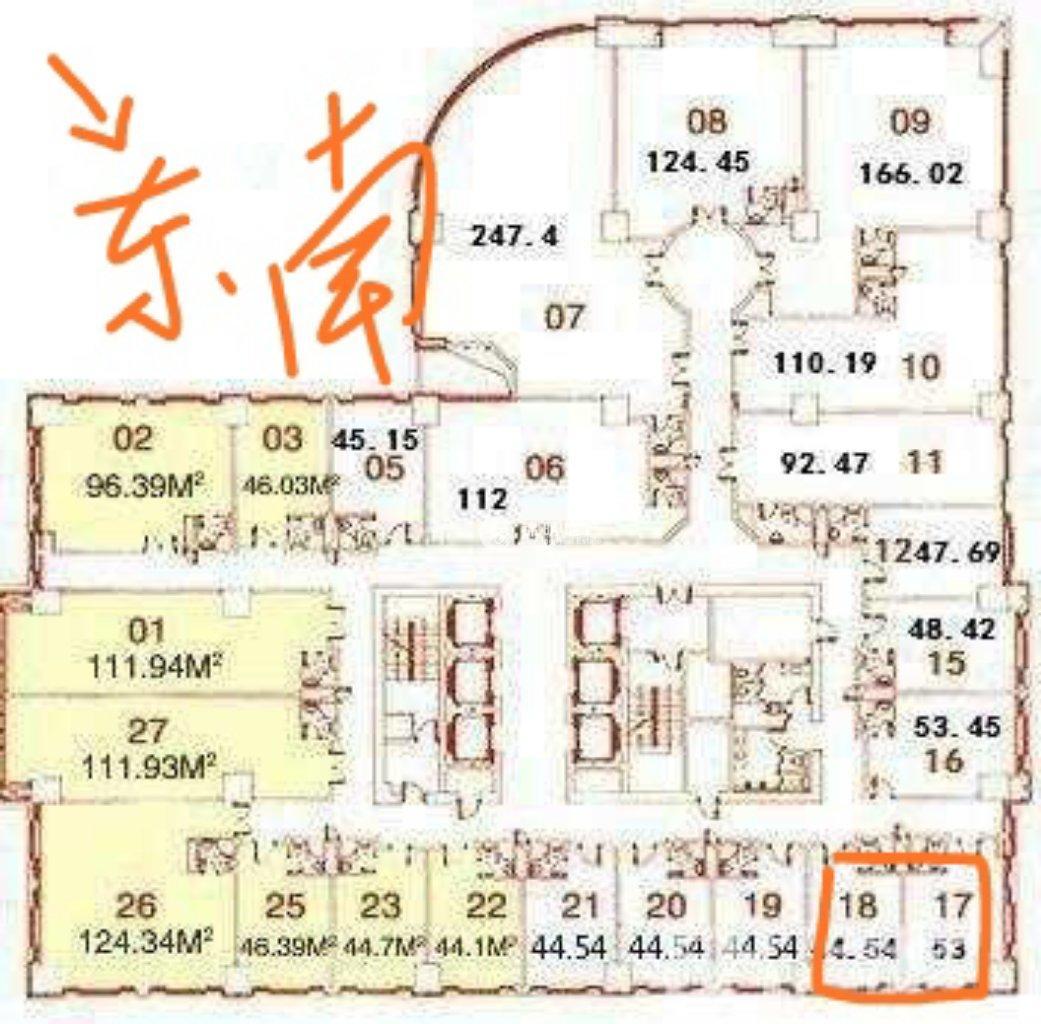 长寿路财富时代大厦52平米写字楼出租