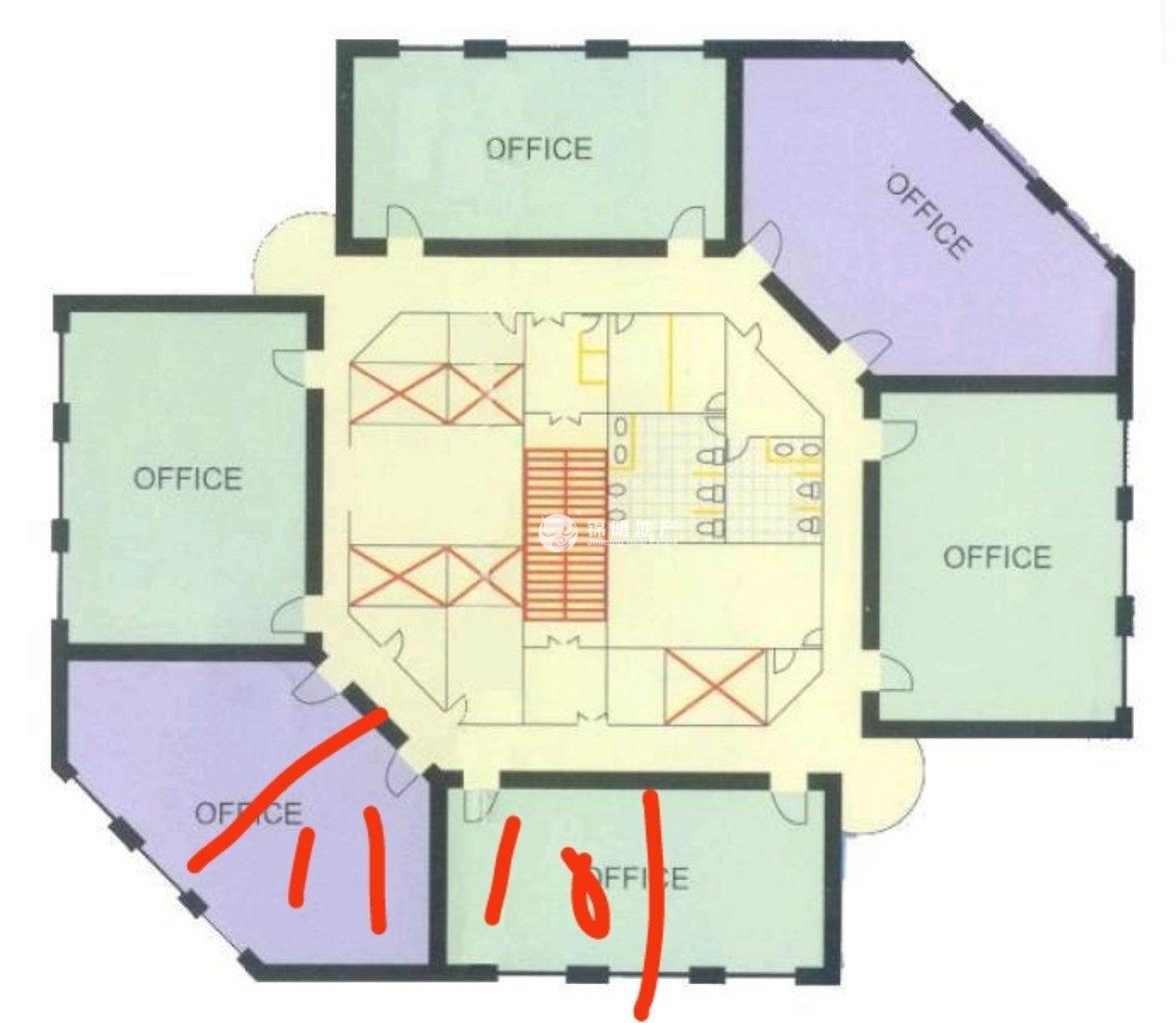 人民广场申鑫大厦107平米写字楼出租