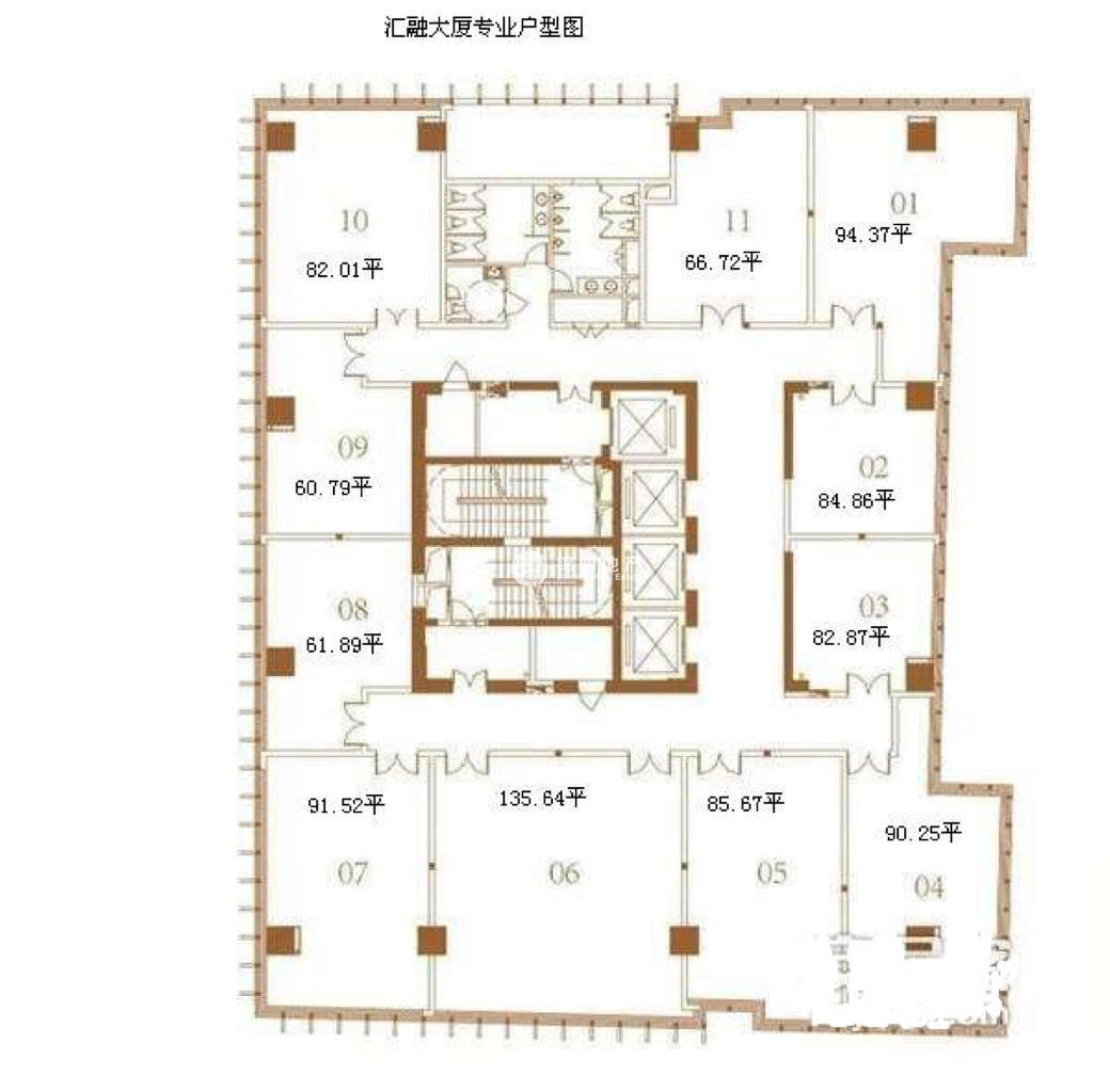 曹杨汇融大厦60平米写字楼出租