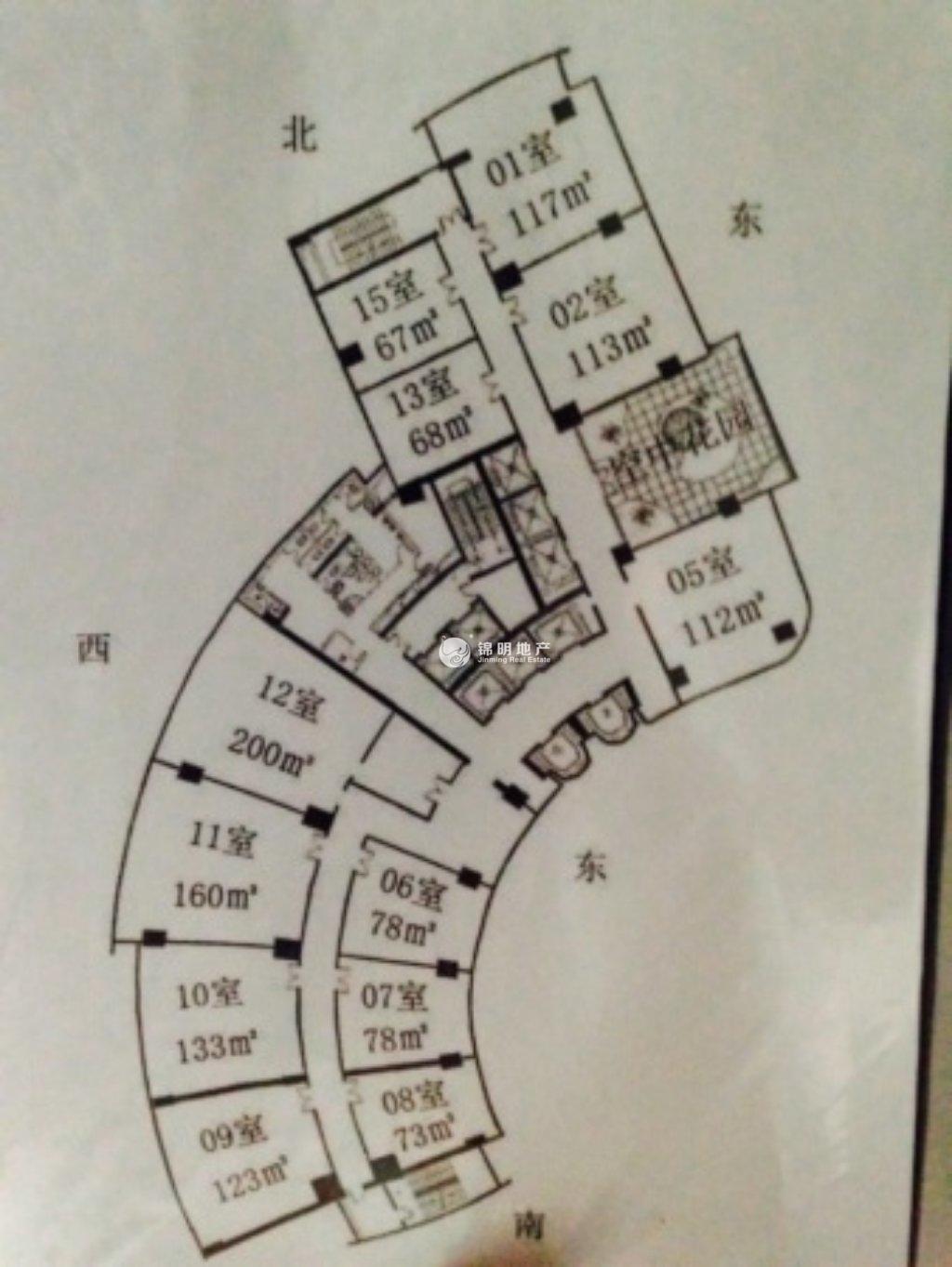 长寿路源达大厦118平米写字楼出租