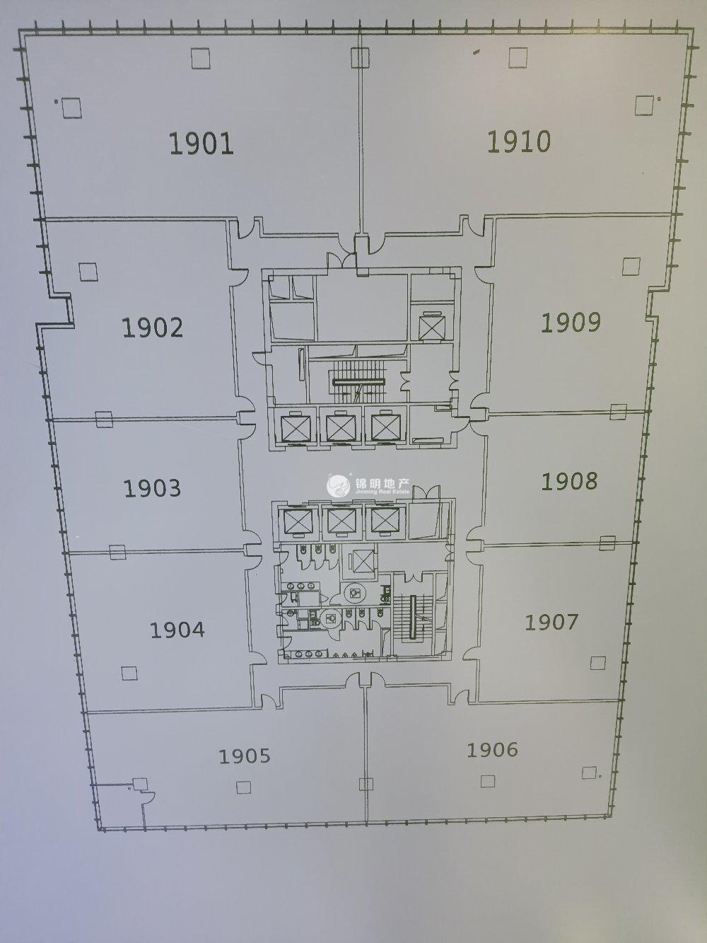 龙华上海绿地中心一期270平米写字楼出租