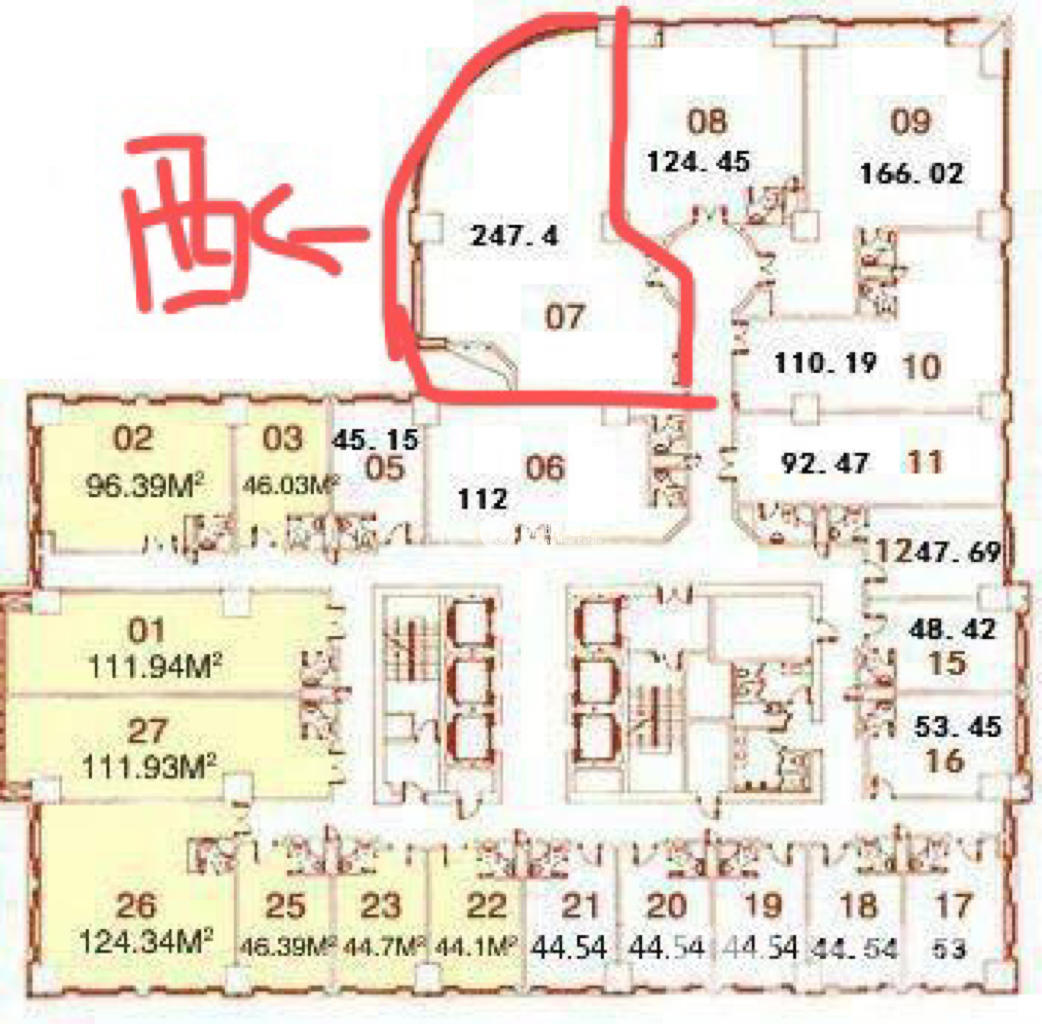 长寿路财富时代大厦247平米写字楼出租