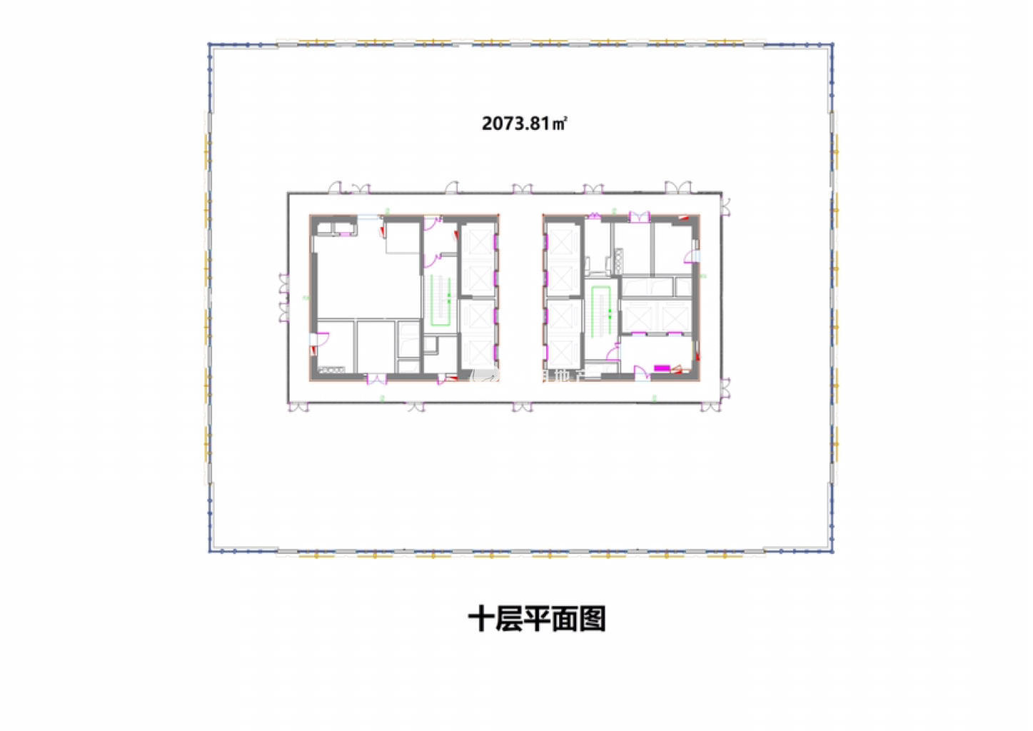 东外滩文通国际广场2074平米写字楼出租