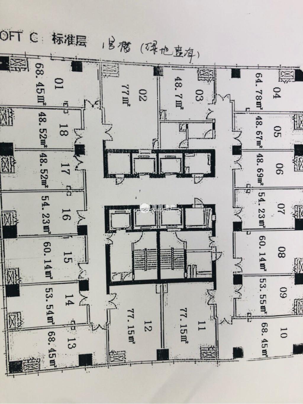 莘庄绿地蓝海60平米写字楼出租