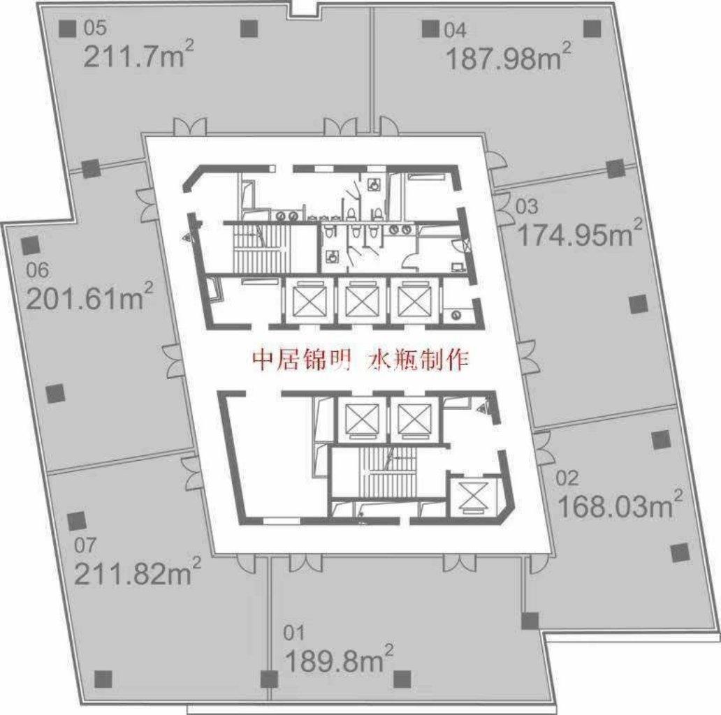 世博滨江绿地海外滩211平米写字楼出租