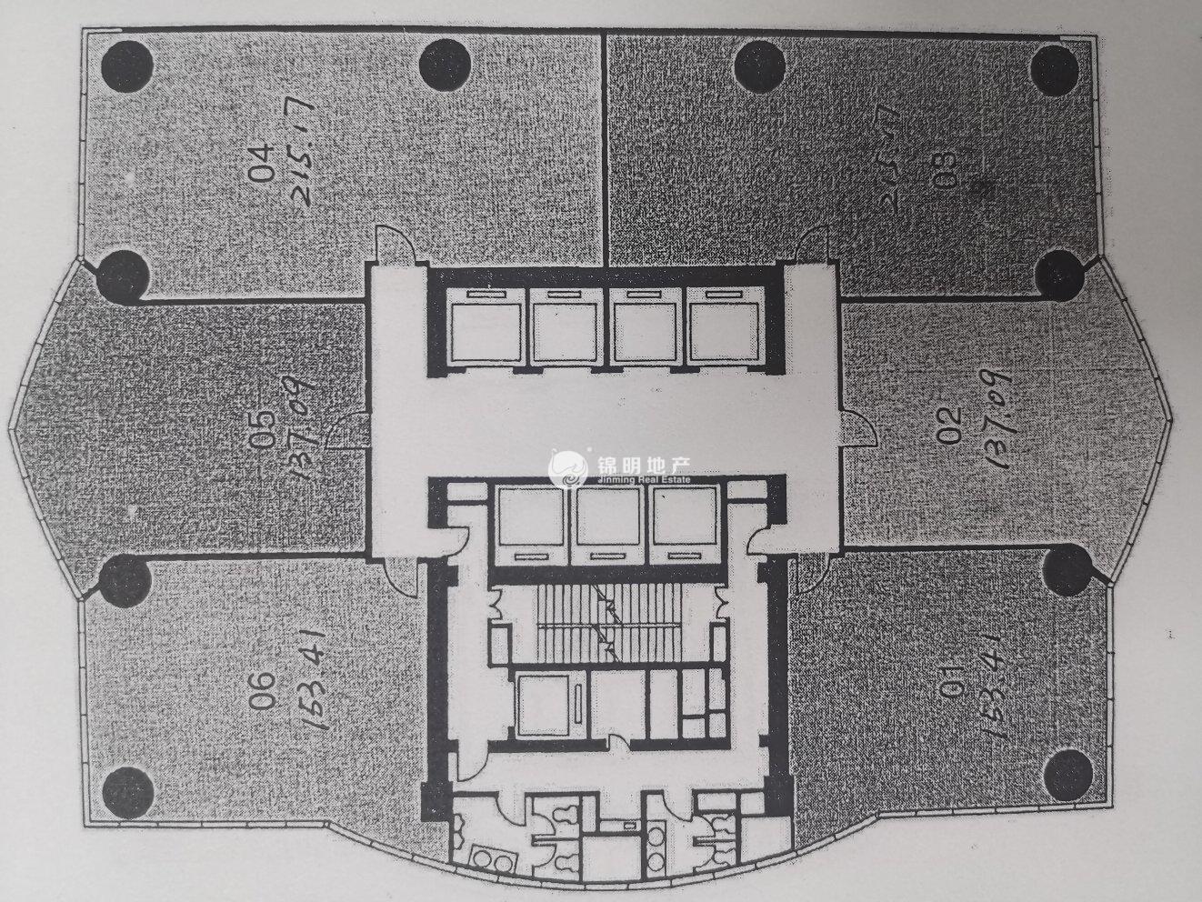 人民广场峻岭广场102平米写字楼出租