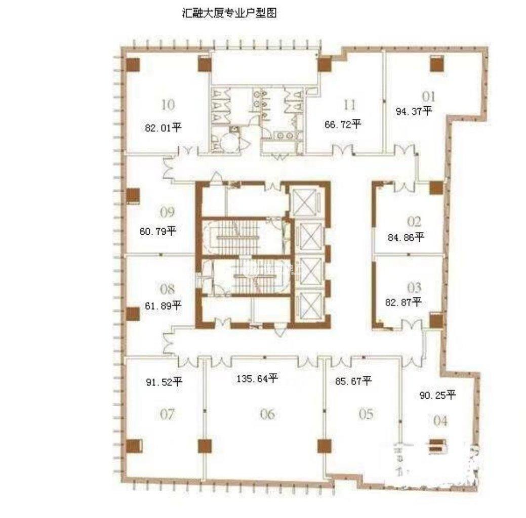 曹杨汇融大厦82平米写字楼出租