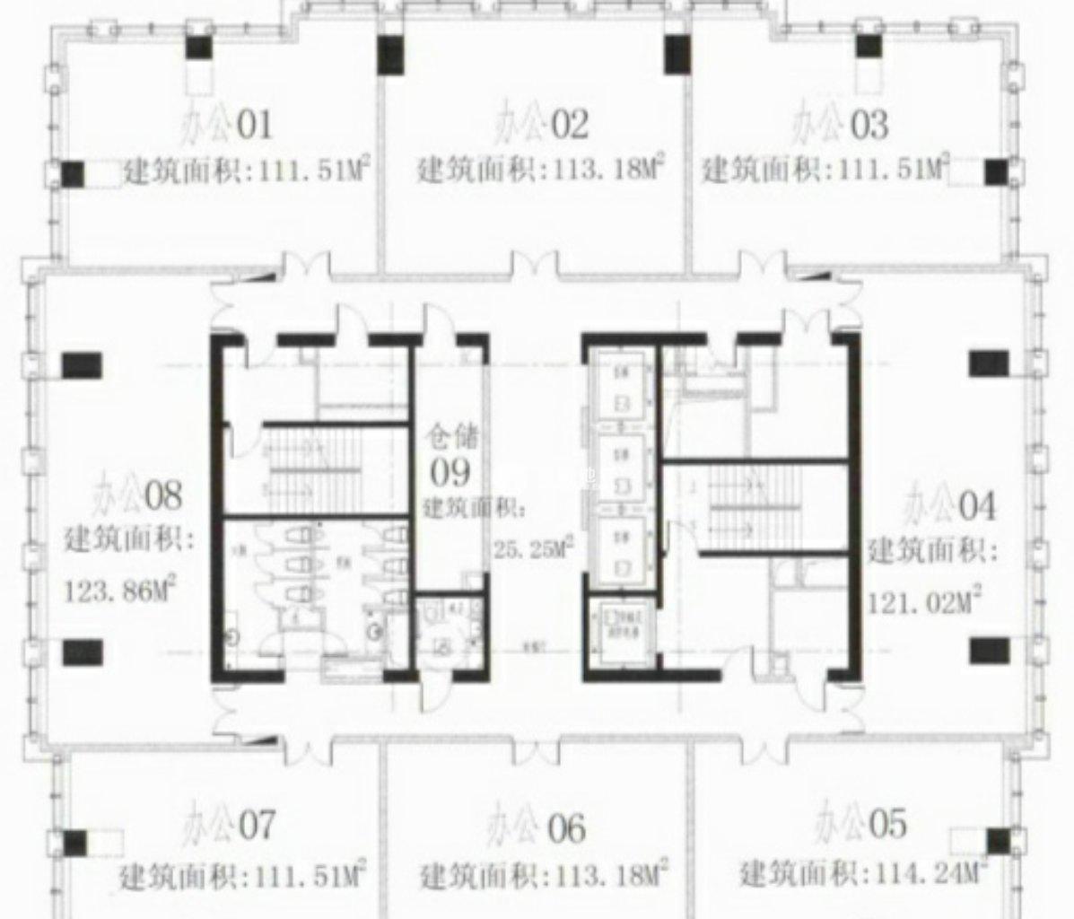 临平路骏丰国际财富广场113平米写字楼出租