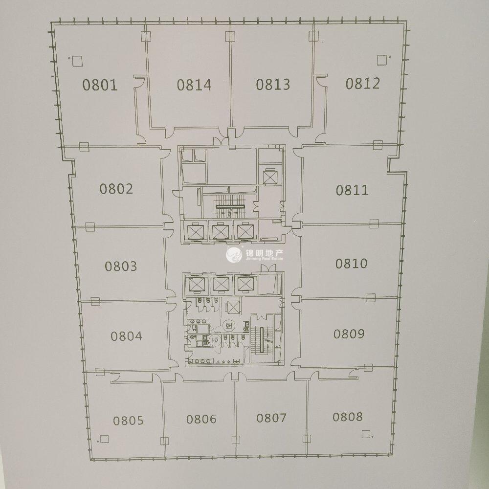 龙华上海绿地中心一期123平米写字楼出租