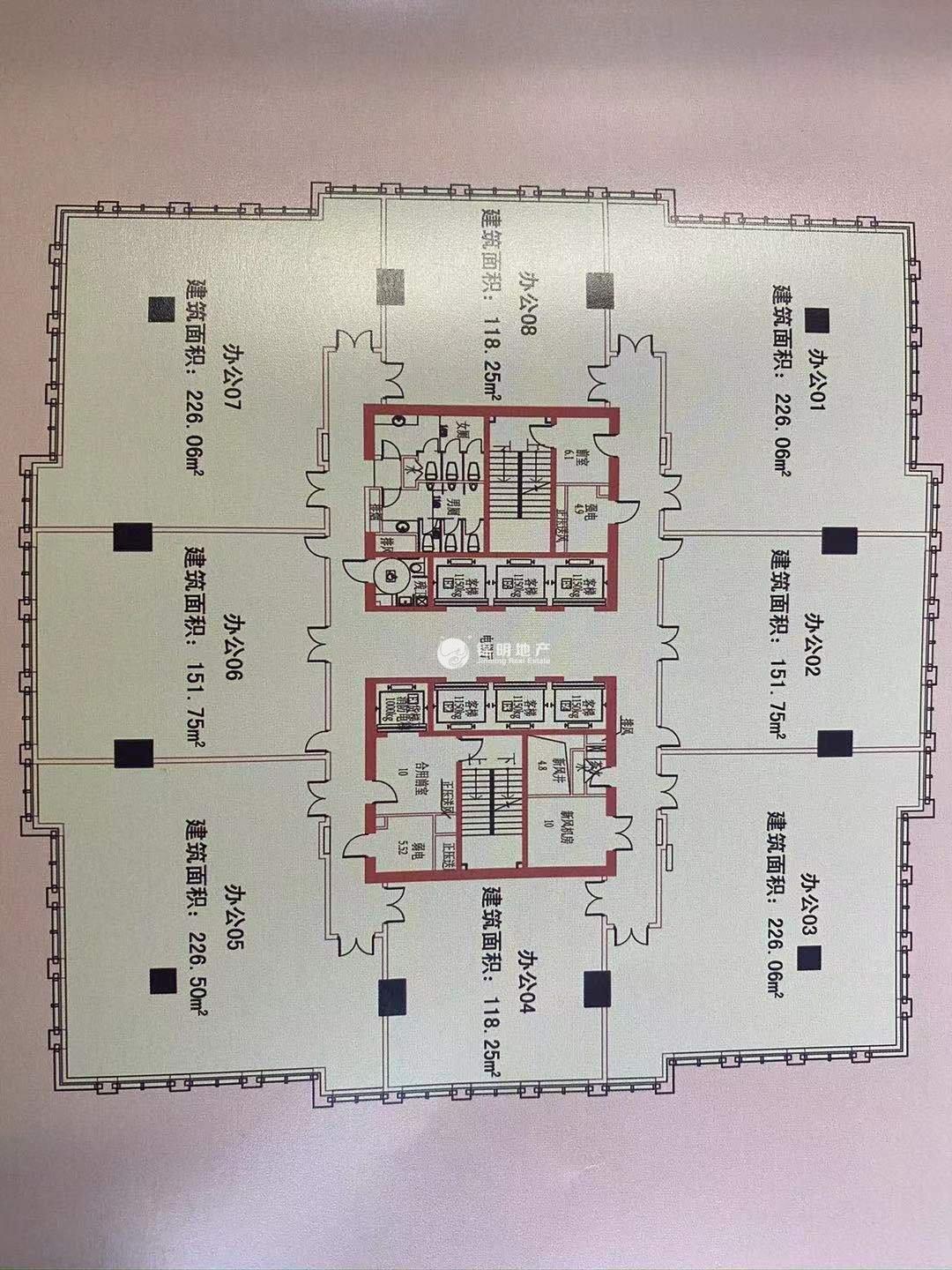 临平路骏丰国际财富广场150平米写字楼出租