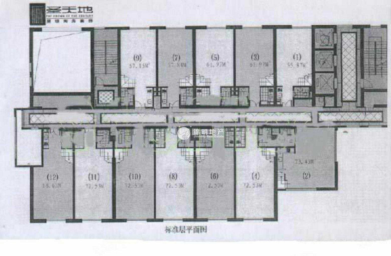 长寿路圣天地商务楼74平米写字楼出租