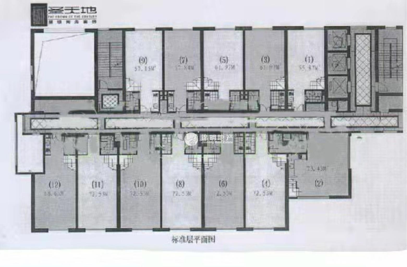 长寿路圣天地商务楼72平米写字楼出租