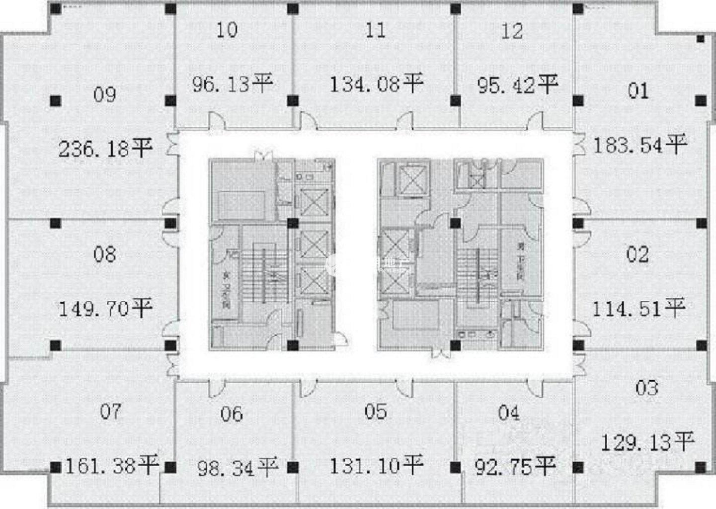 潍坊同盛大厦330平米写字楼出租