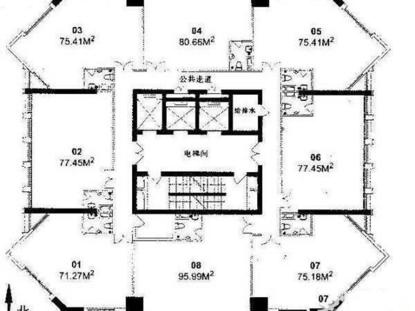 南京西路博鸿大厦75平米写字楼出租