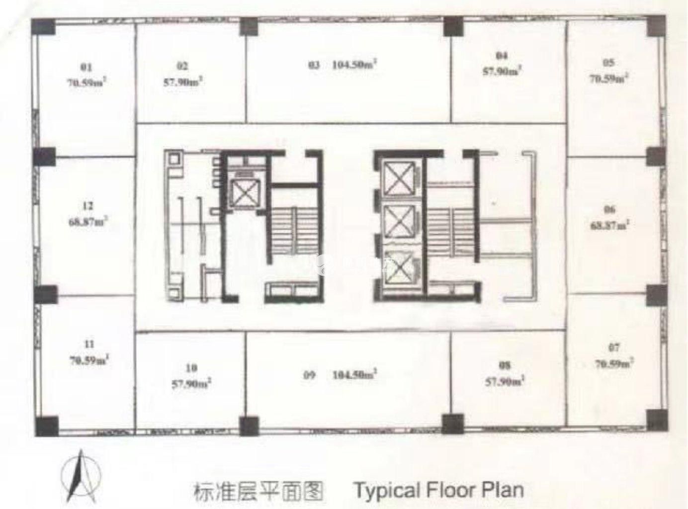 南京东路亚洲大厦67平米写字楼出租